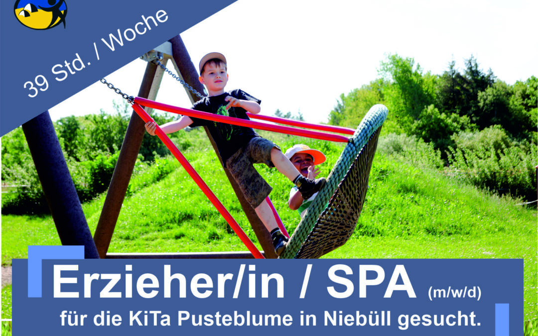 Erzieher/in / SPA (m/w/d) für KiTa Pusteblume in Niebüll (39 Std. / Woche)