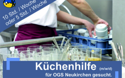 Küchenhilfe (m/w/d) für Offene Ganztagsschule Neukirchen auf Minijob-Basis (10 Std. / Woche bzw. 5 Std. / Woche)